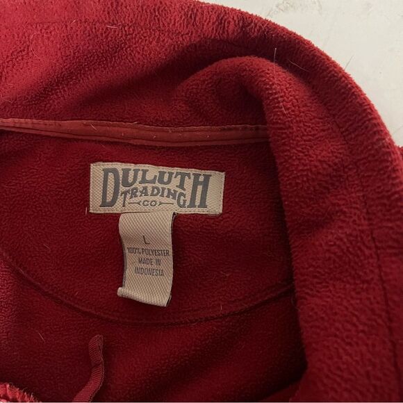 DULUTH TRADING CO Heavyweight Fleece Jacket Maroon Full Zip Mens Large - Picture 6 of 8